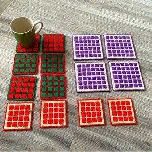 Vintage retro 1970’s handmade coasters. Excellent condition.